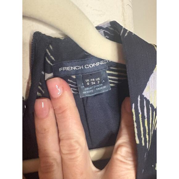 French Connection Geometric Print Fit and Flare Dress Size 2 - Picture 3 of 6